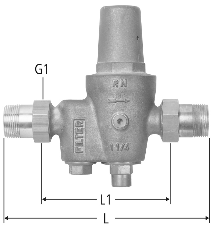 Druckreduzierventil Mit Anschlussverschraubungen Sanit R